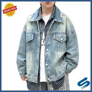 Boys Oversized Denim Jacket Vintage Trucker Style 5-13Y